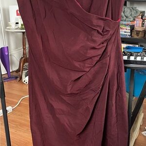 Le chateau wine Red Ruched Wrap-Front Women's Dress
